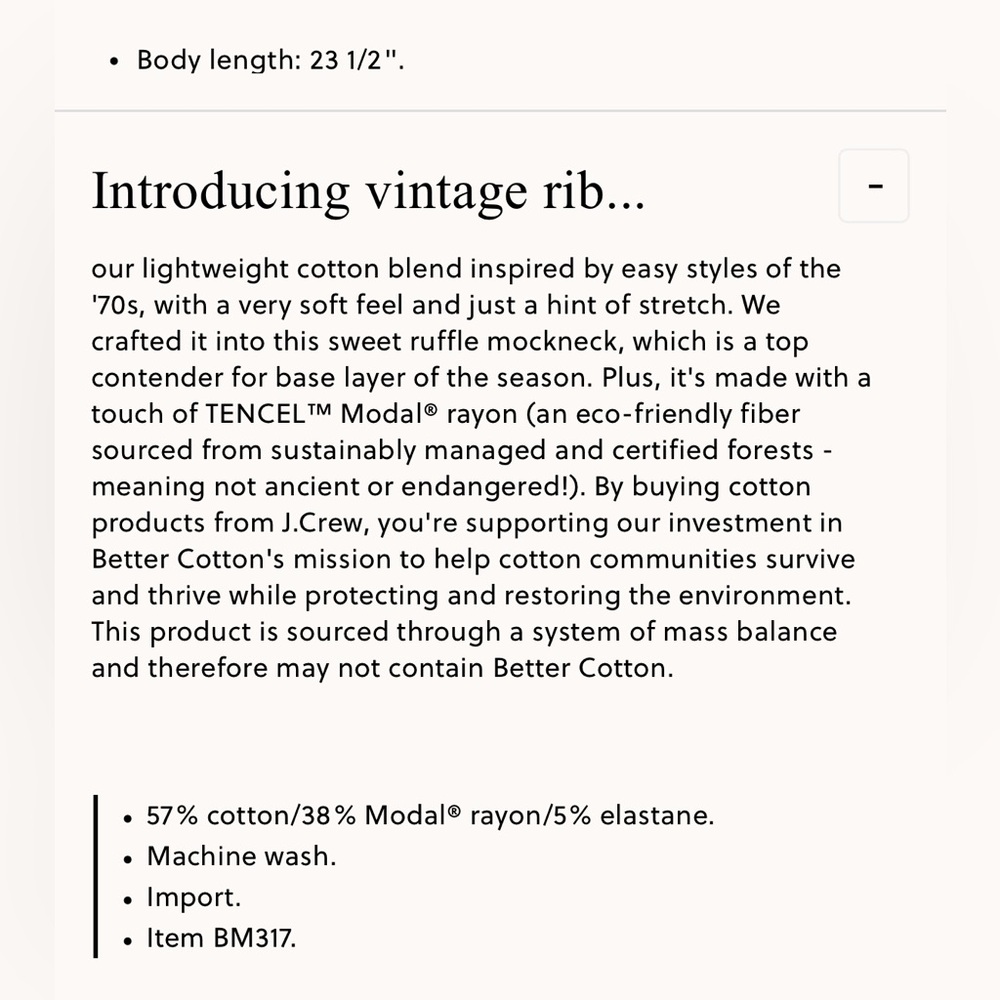 Vintage rib ruffle mockneck T shirt - Picture 9 of 10